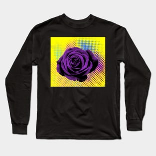 Pop art, rose violet, yellow Long Sleeve T-Shirt